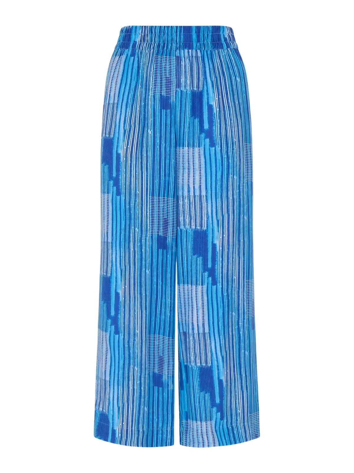 Blue/Multi Stripe Print Cropped Trouser 1