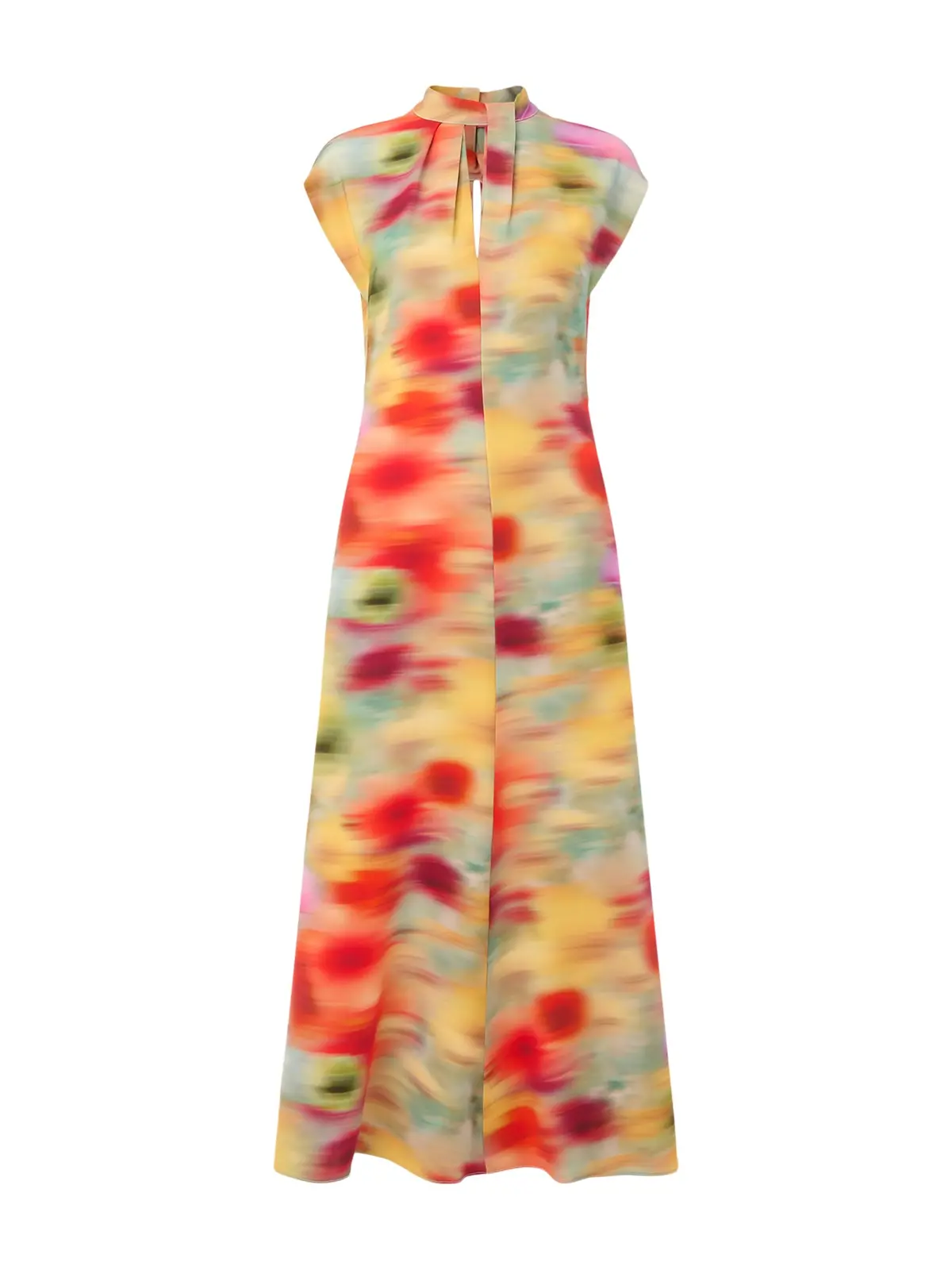 Multicolour Photographic Flower Midi Dress 1