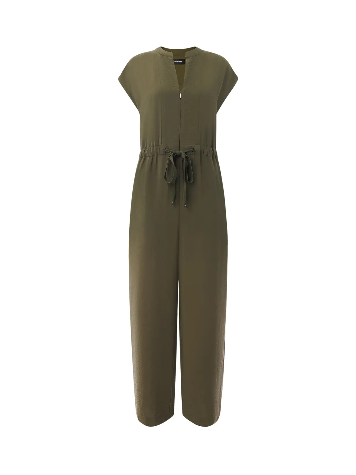 Khaki Sleeveless Drawstring Jumpsuit 1