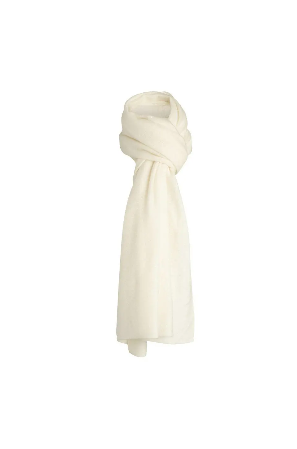 Cashmere Knit Throw/Scarf - White 1