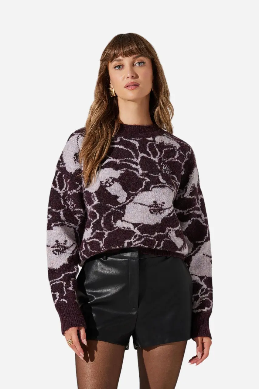 Astr The Label Saira Sweater Plum 1