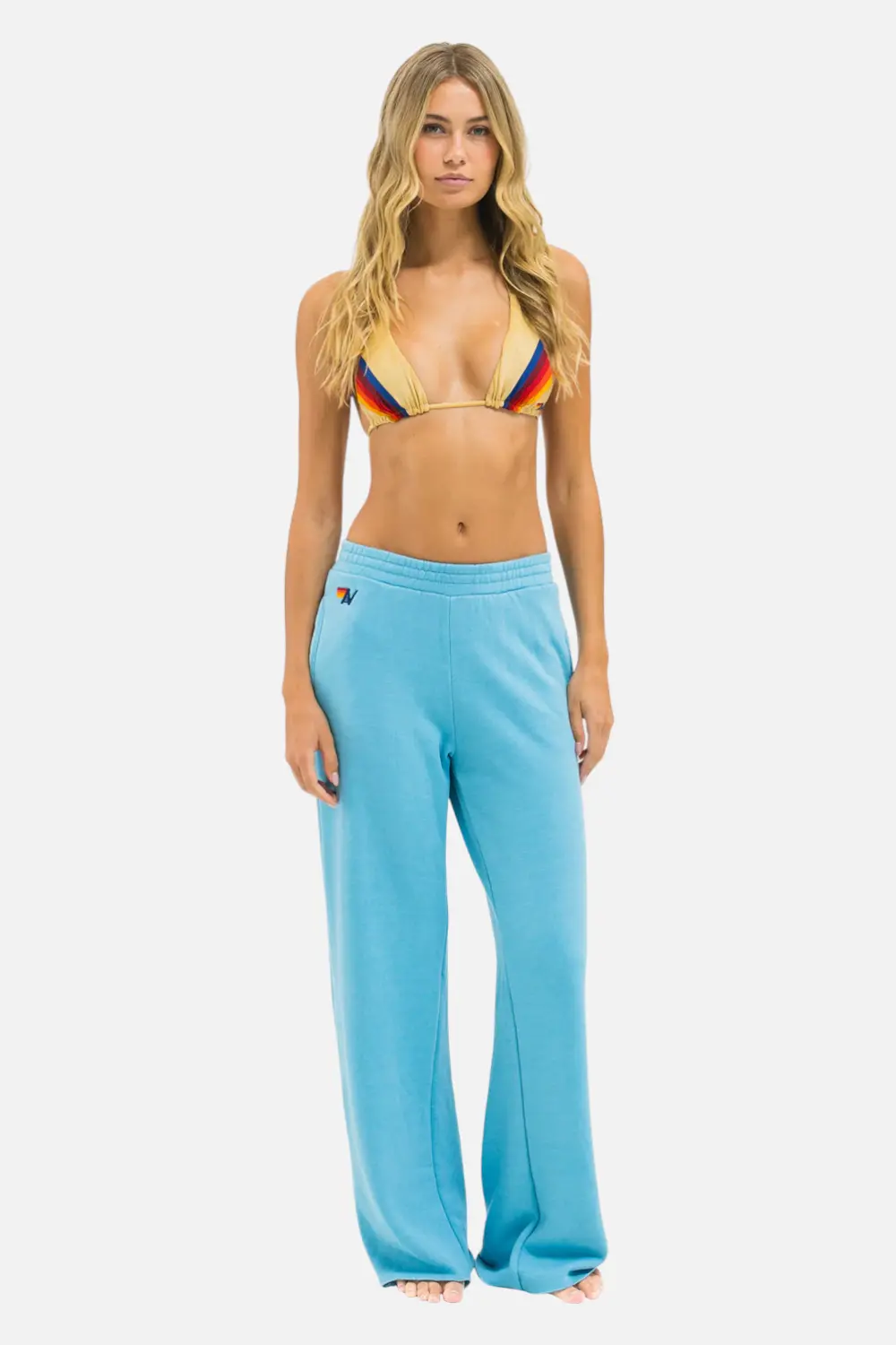 Aviator Nation Wide Leg Pocket Sweatpant In Aqua 1