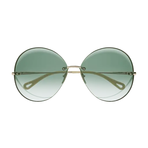 Chloe Round Frame Sunglasses, Blue 2