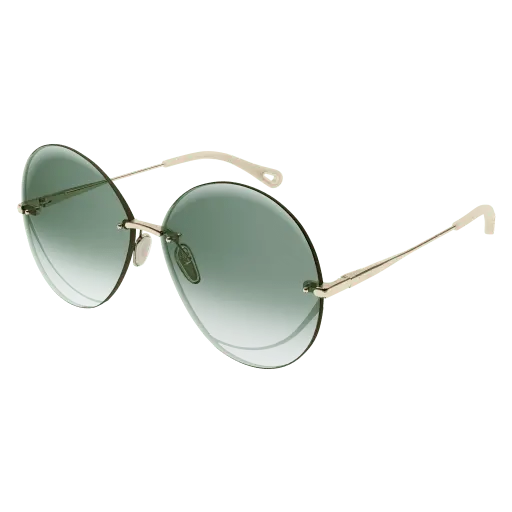 Chloe Round Frame Sunglasses, Blue 1