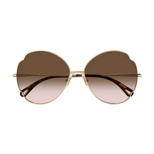 Chloé Gold Sunglasses With Brown Gradient Double Lenses 2