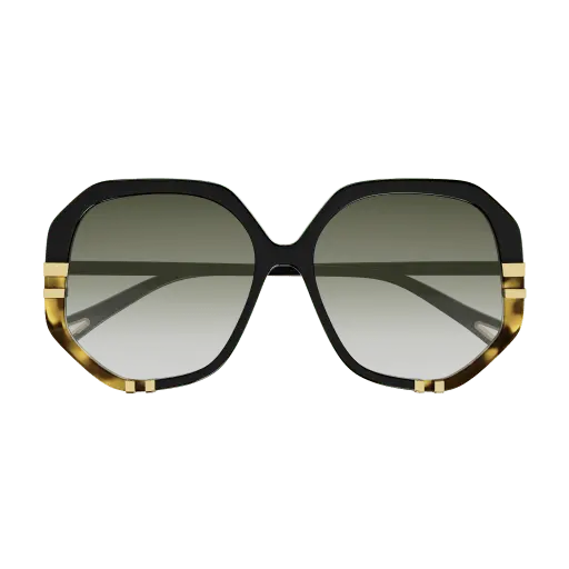 Chloe Black Sunglasses With Green Gradient Lenses 2