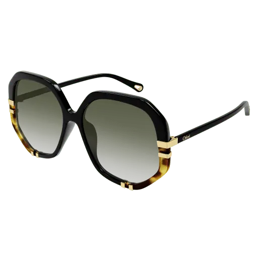 Chloe Black Sunglasses With Green Gradient Lenses 1