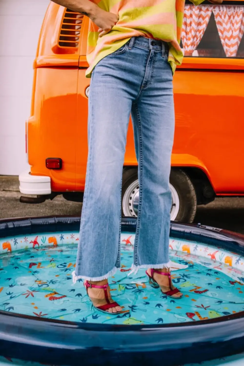 Askkny Crop Wide Leg In Keel Over 7