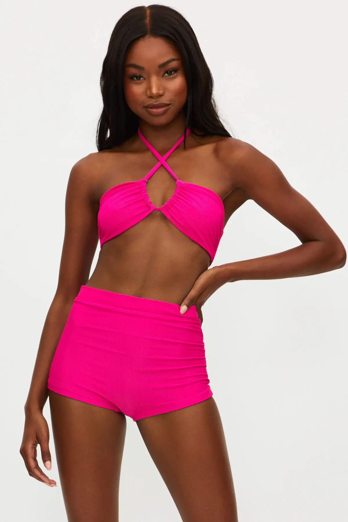 Beach Riot Abby Top In Bright Fuchsia 1