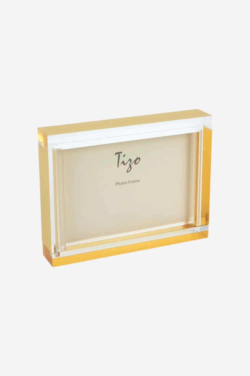 Tizo Acrylic Lucite Block Frame In Gold - 5 X 7 1
