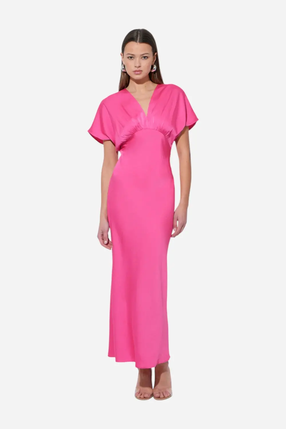 Adelyn Rae Darlinda Midi Dress In Magenta 1
