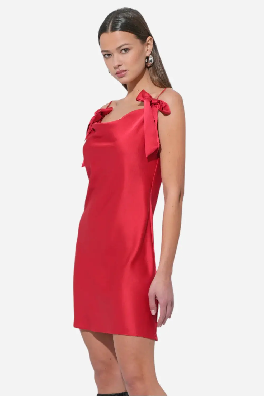 Adelyn Rae Kia Satin Mini Dress With Bows 2