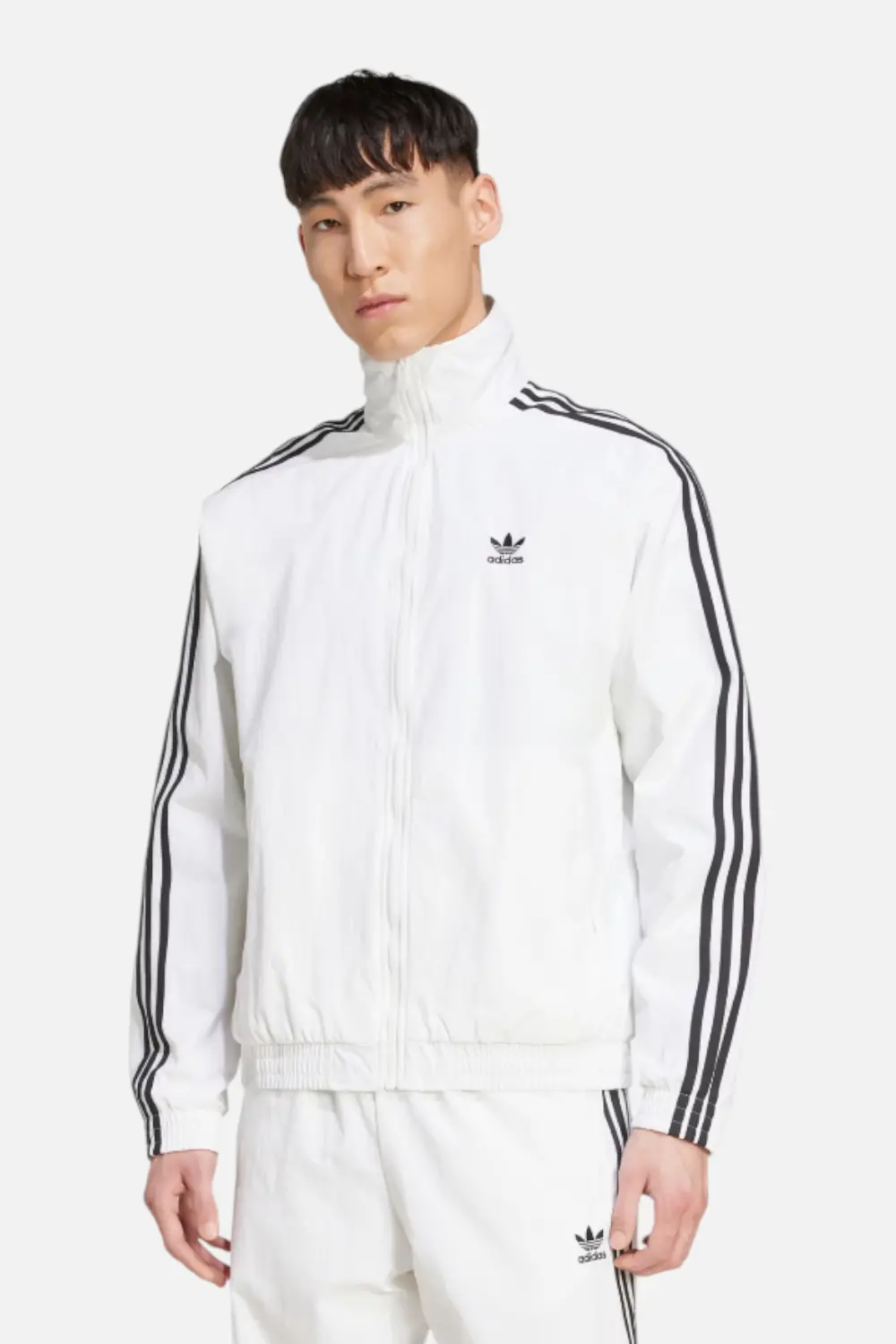 Adidas Men's Adicolor Firebird Track Top In White & Black 1