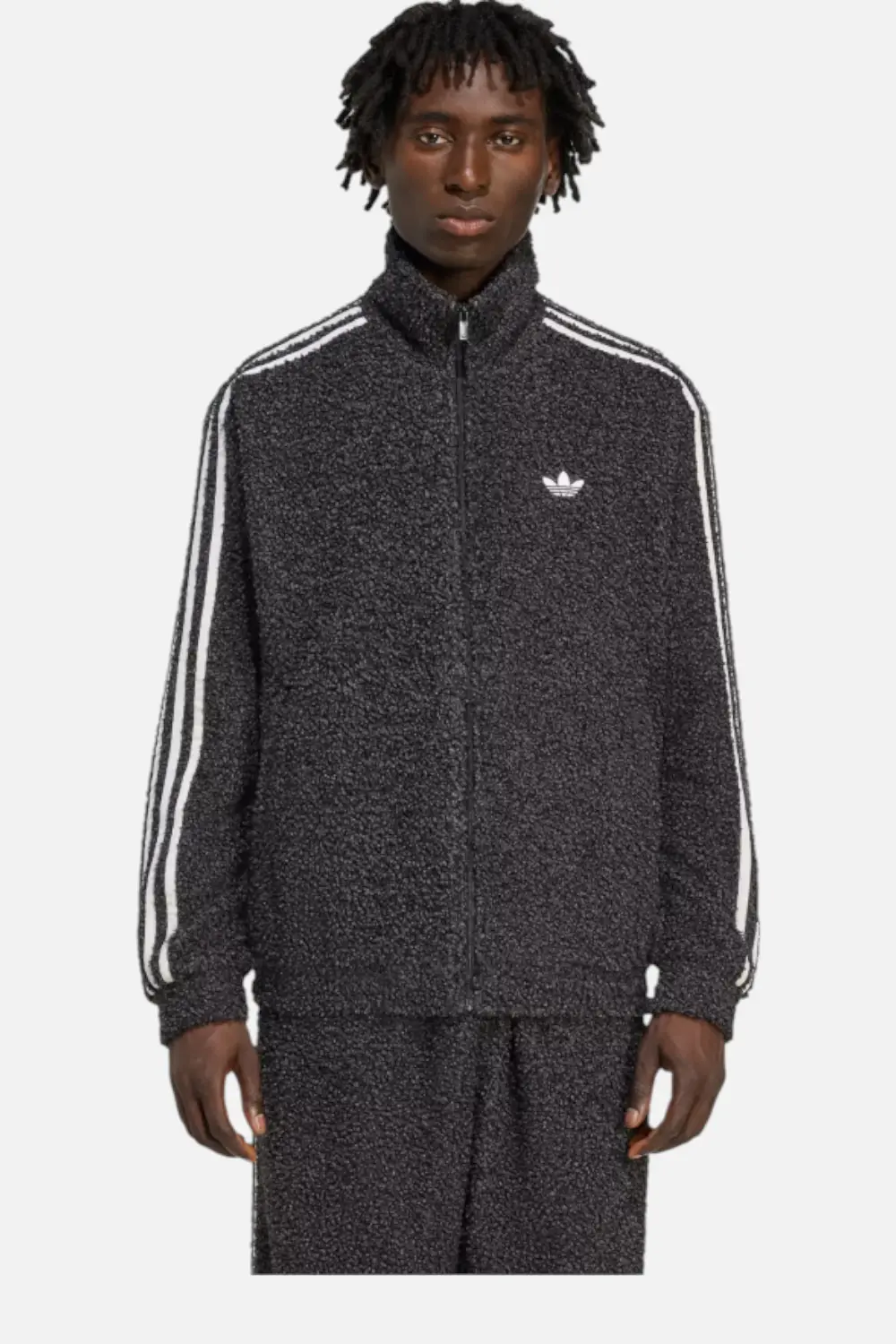 Adidas Men's Boucle Firebird Tracktop Black & Grey Strata 1