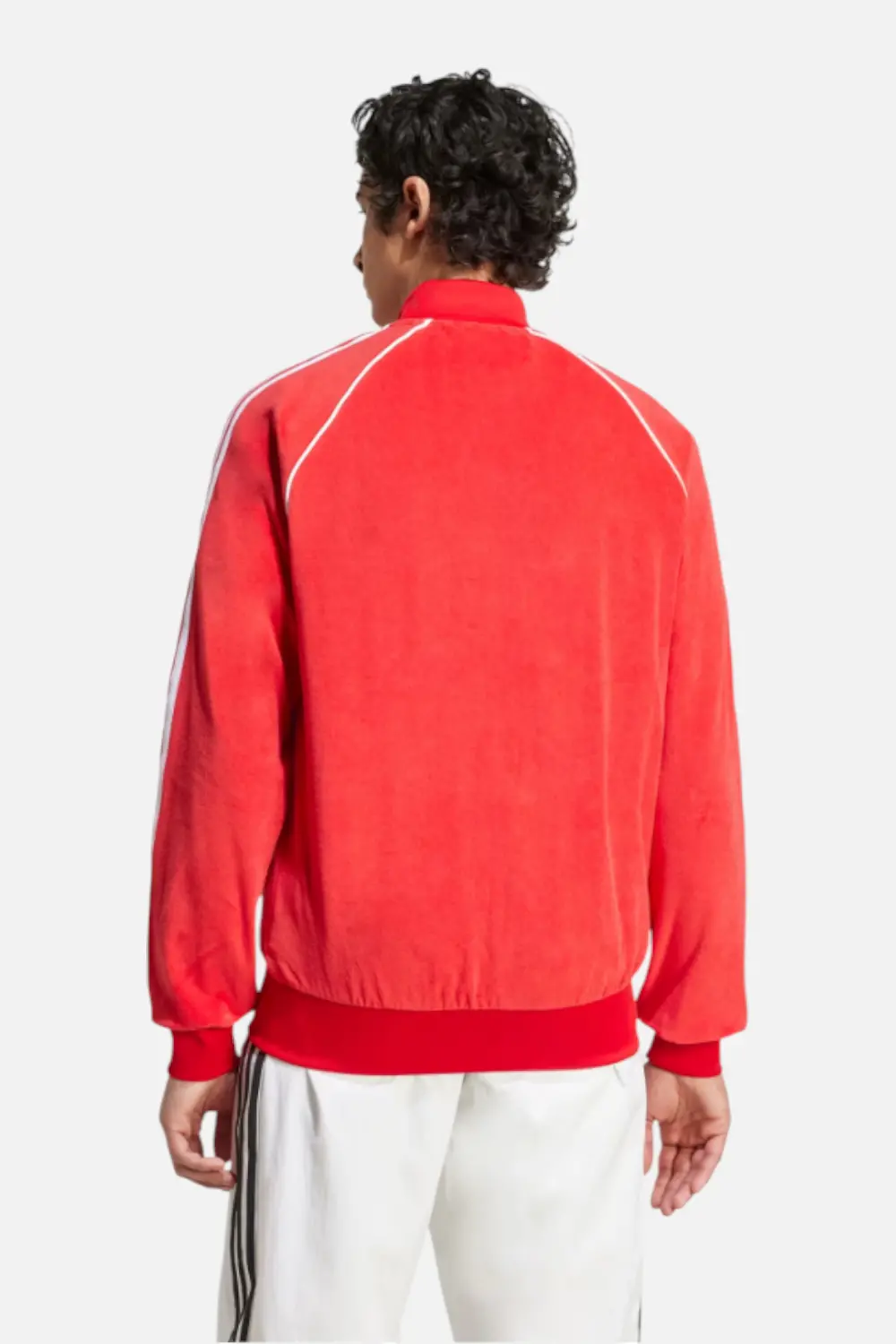 Adidas Men's Sst Adicolor Velour Track Top In Better Scarlet 2