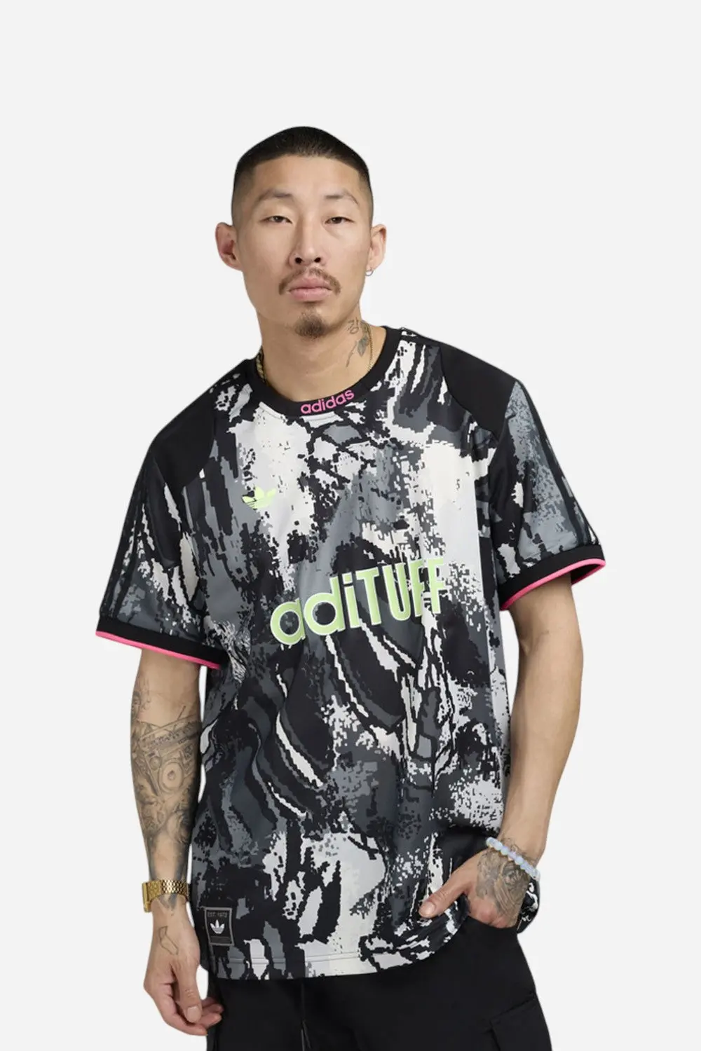 Adidas Archive Aop Jersey In Grey 1