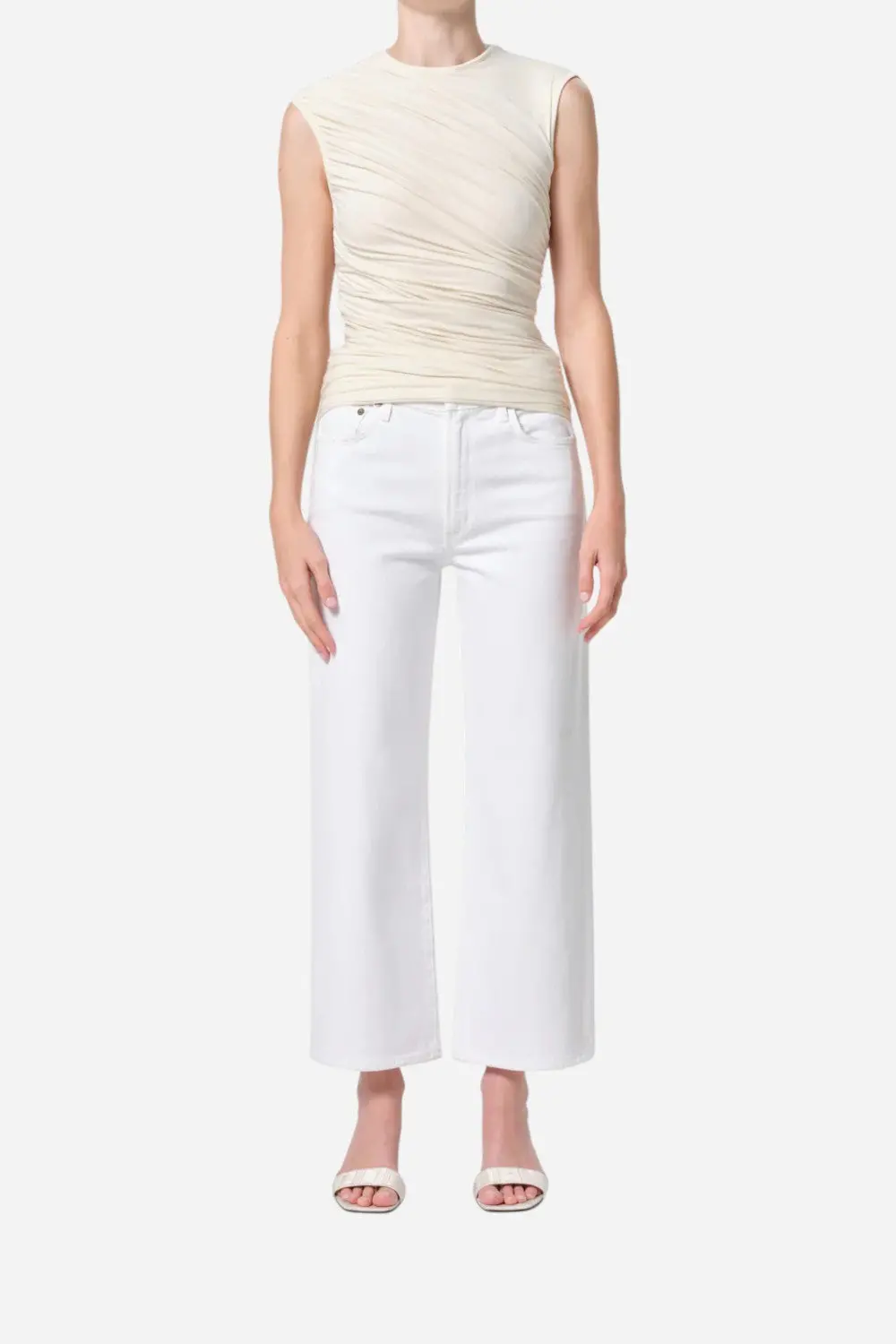 Agolde Harper Crop Jean In Sour Cream 1