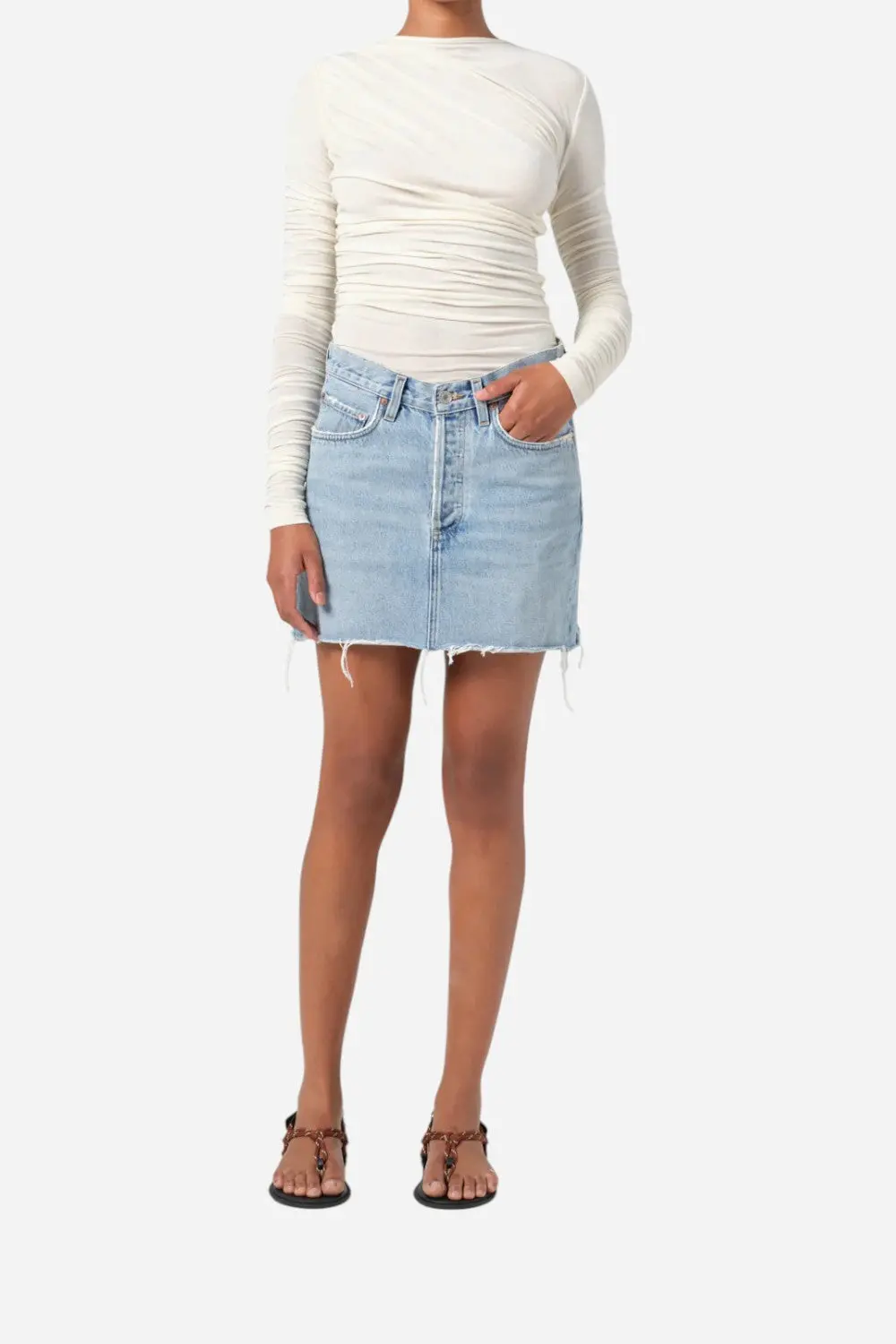 Agolde V-Waist Mini Skirt In Force 1