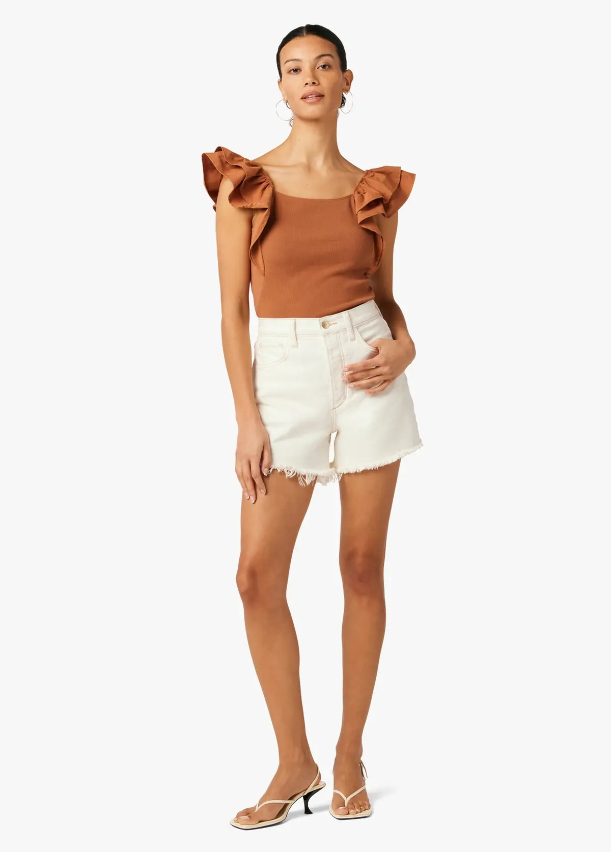 Joe's Jeans Alex High Rise Vintage Stretch Short In Milk 6
