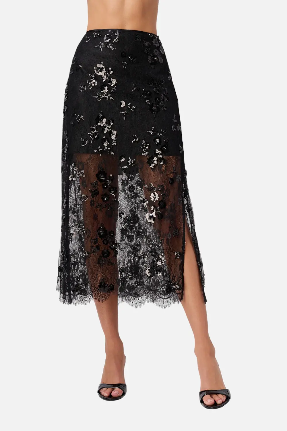 Cami Nyc Aylin Sequin Lace Skirt In Black 1