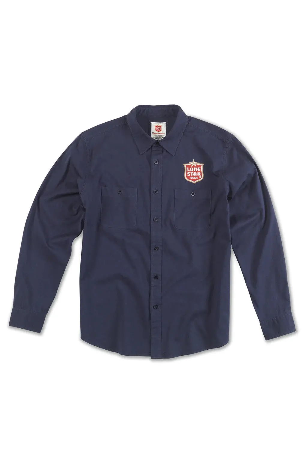 American Needle Daily Grind Lone Star Long Sleeve Button Up In Navy 1