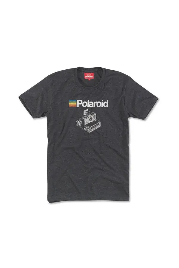 American Needle Polaroid Red Label Tee In Heather Charcoal 1