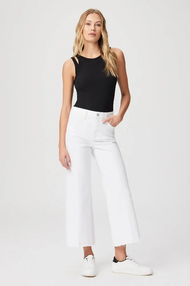 Paige Anessa Raw Hem Pants In Crisp White 1