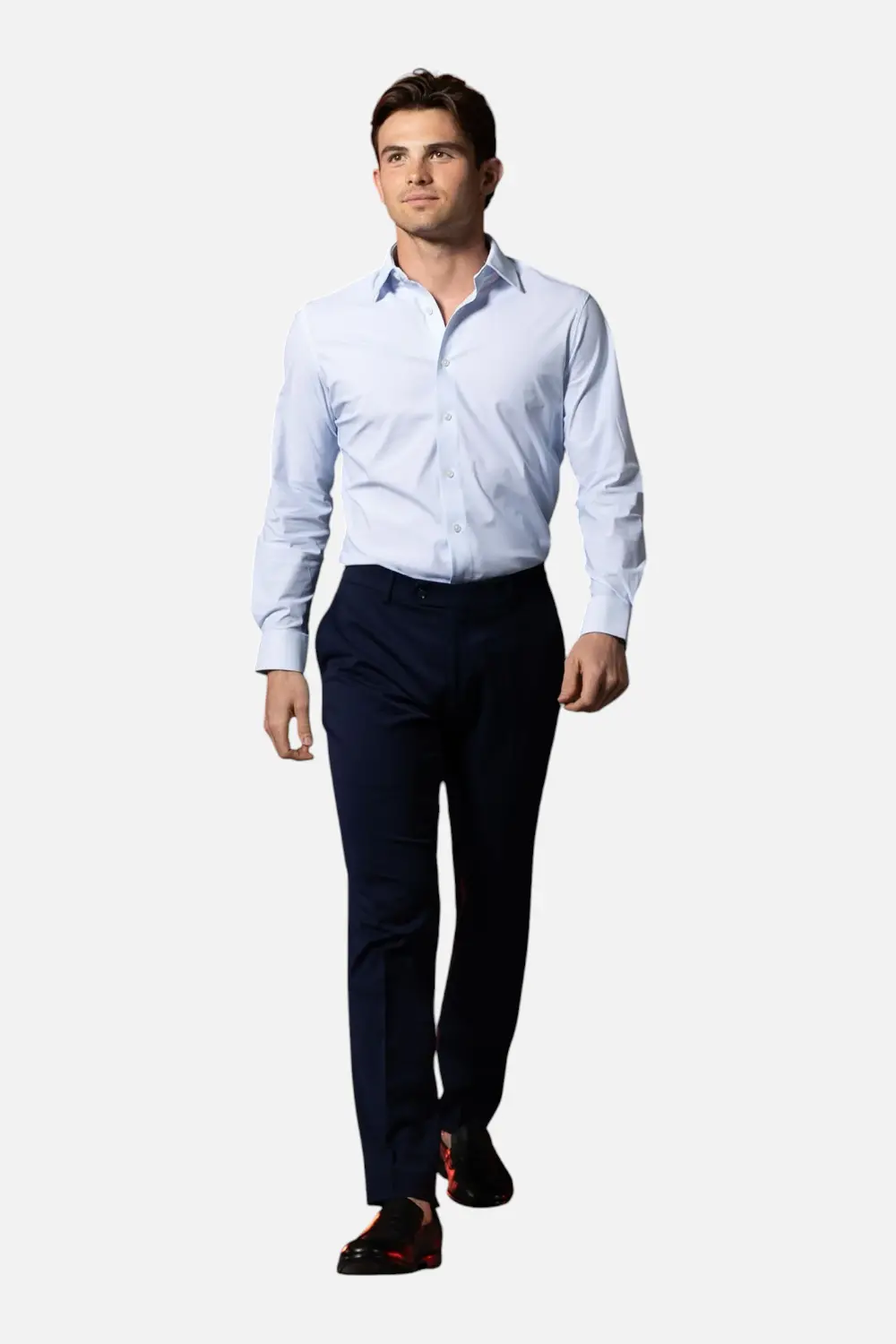 Collars & Co Men's Apex Performance Dress Shirt In Glacier Blue Twill 1