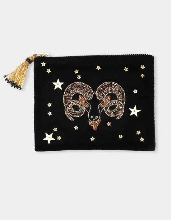Olivia Dar Aries Astrology Pouch Jewelry Bag In Small 1