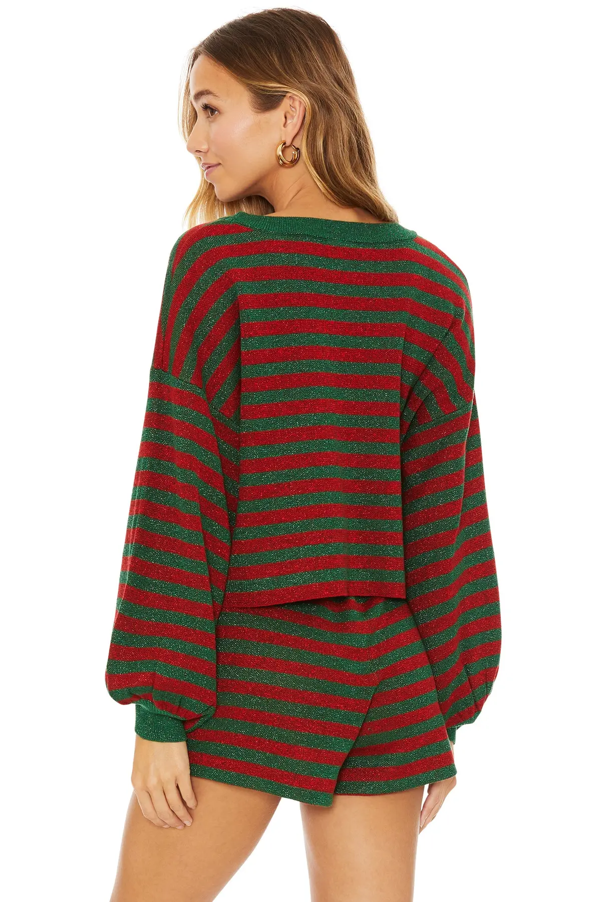 Beach Riot Ava Sweater In Holiday Glitter Stripe 2