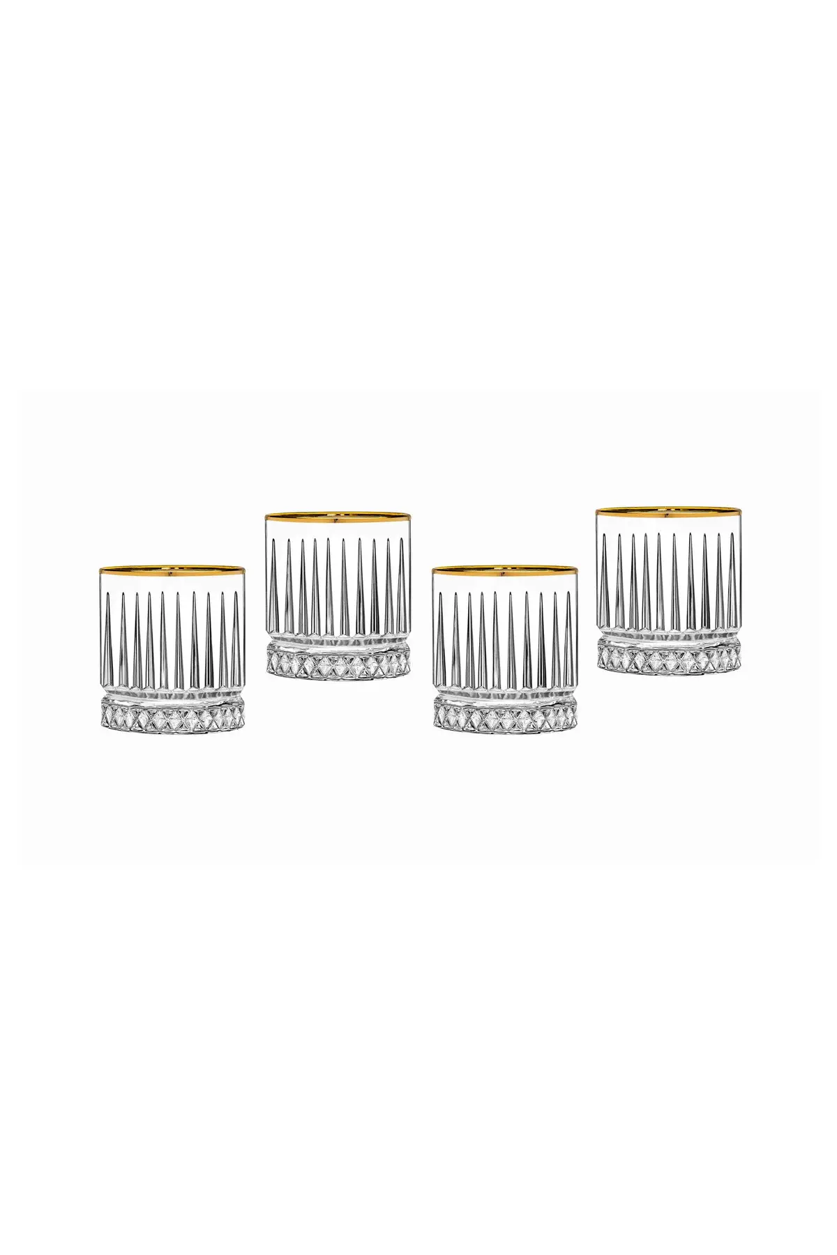 Godinger Avenue Gold Rim Double Old Fashion Glass, Set Of 4 1
