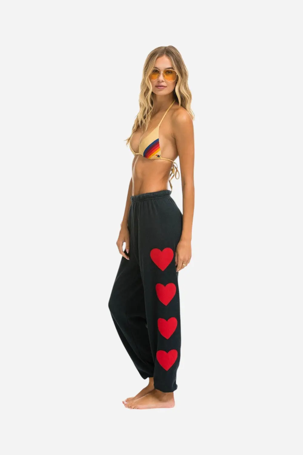 Aviator Nation Heart Stitch 4 Sweatpants In Charcoal 1