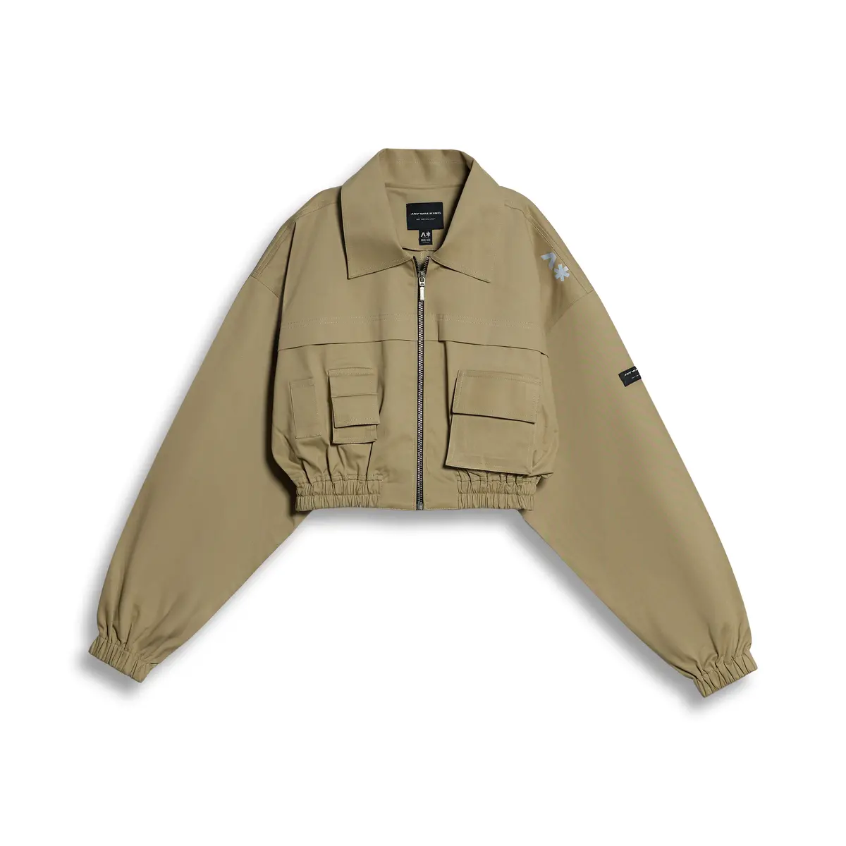 Cropped Utility Jacket In Beige 1