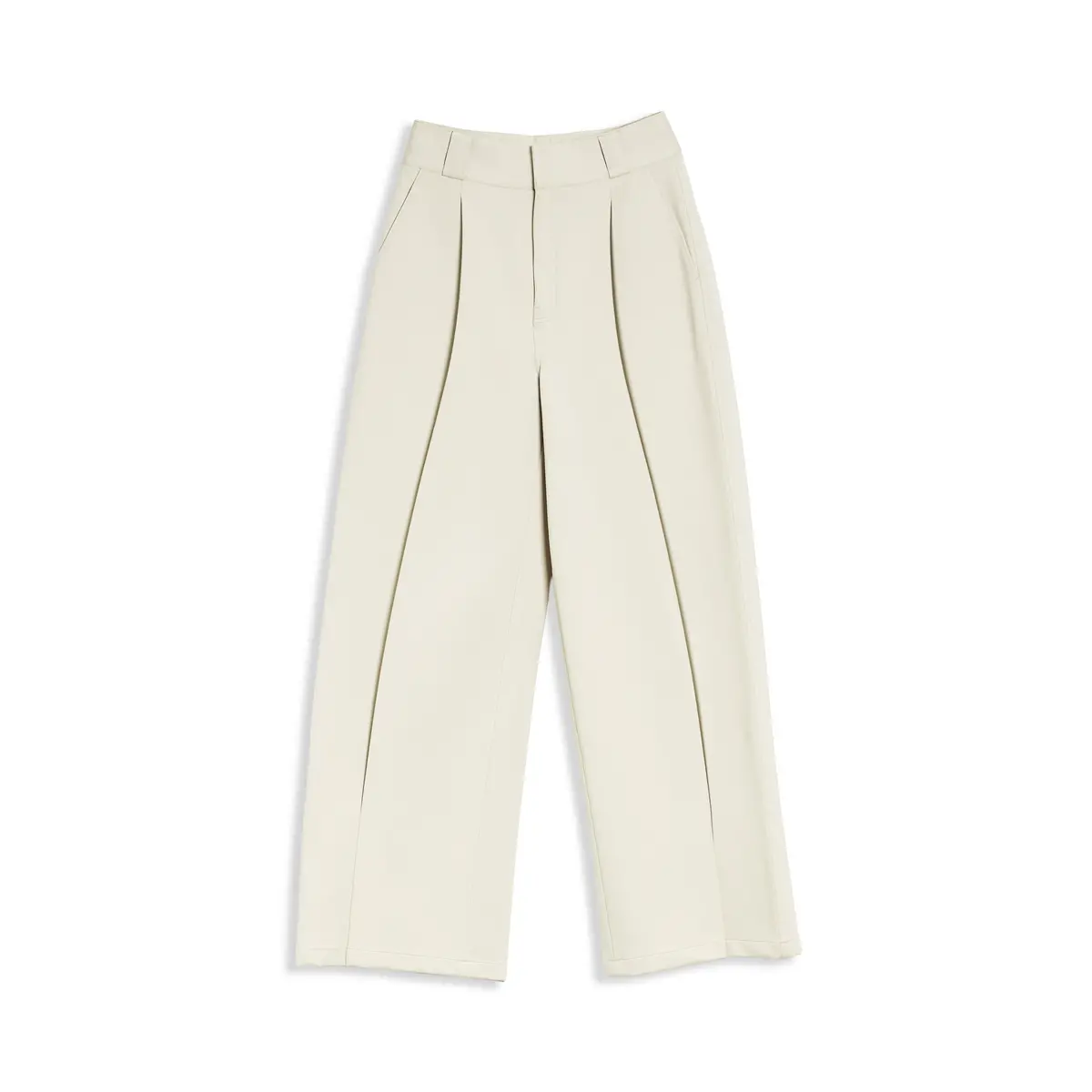 Chrome Pleated Pants In Beige 1