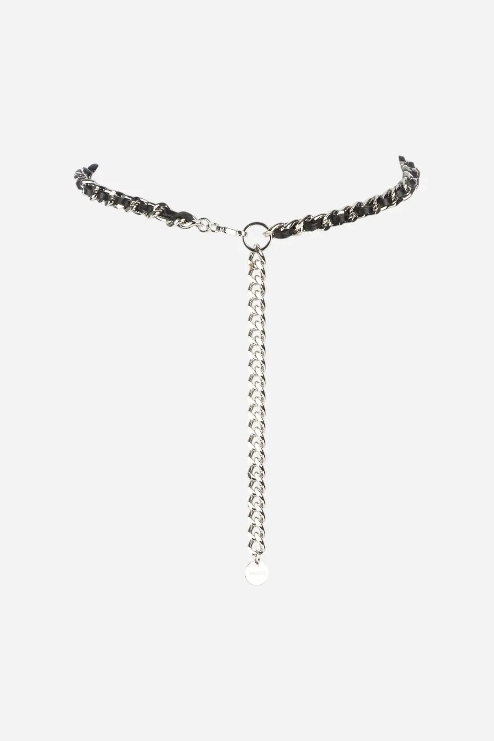 Brave Leather Doone Pebbled Belt In Black-Silver 1