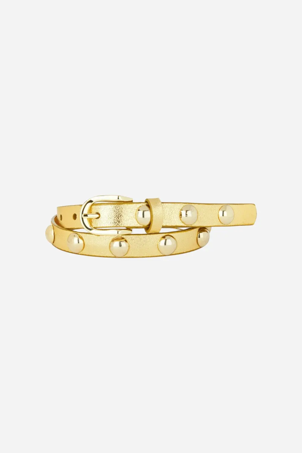 Brave Leather Joni Metallic Belt In Gold 1