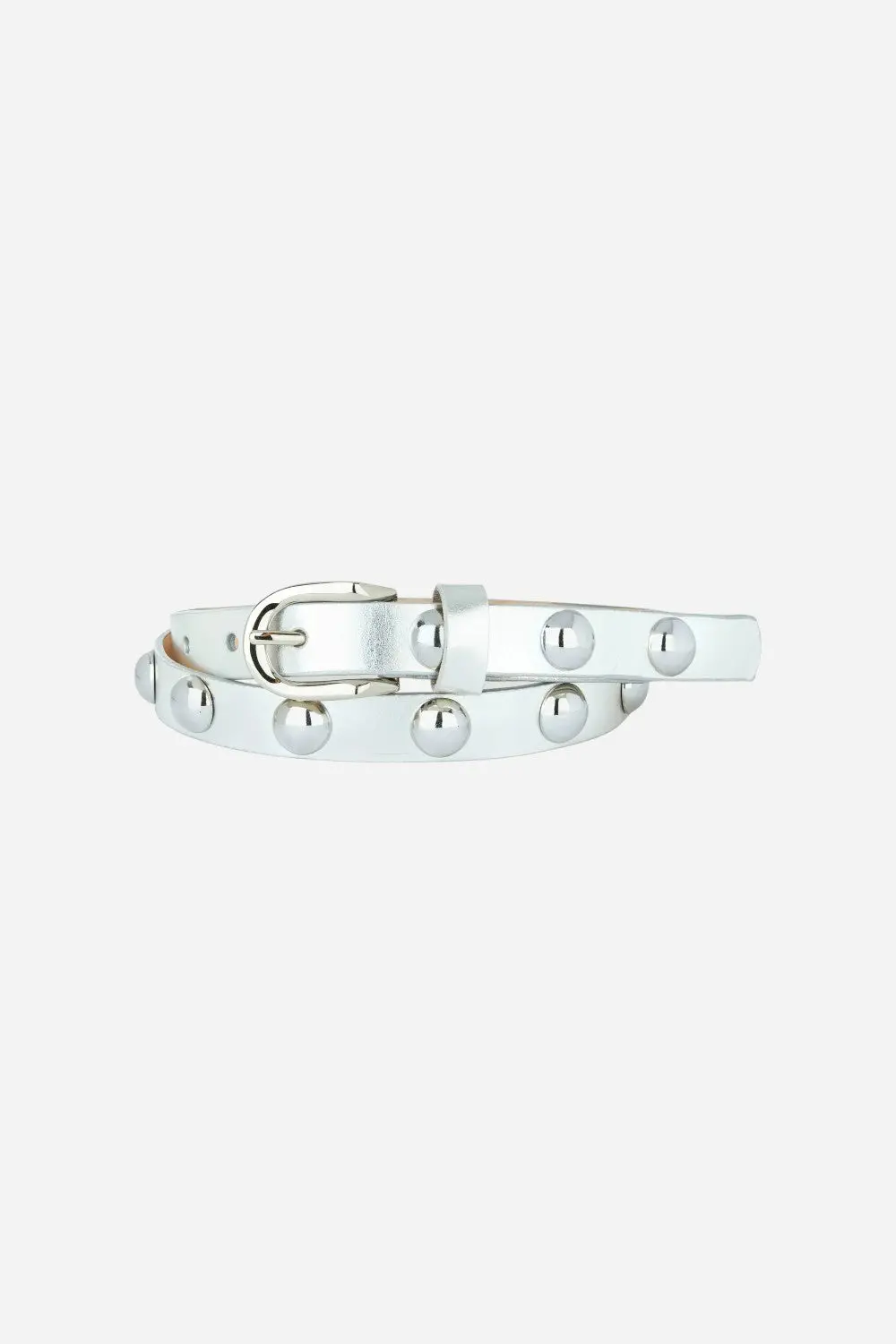 Brave Leather Joni Metallic Belt In Silver 1