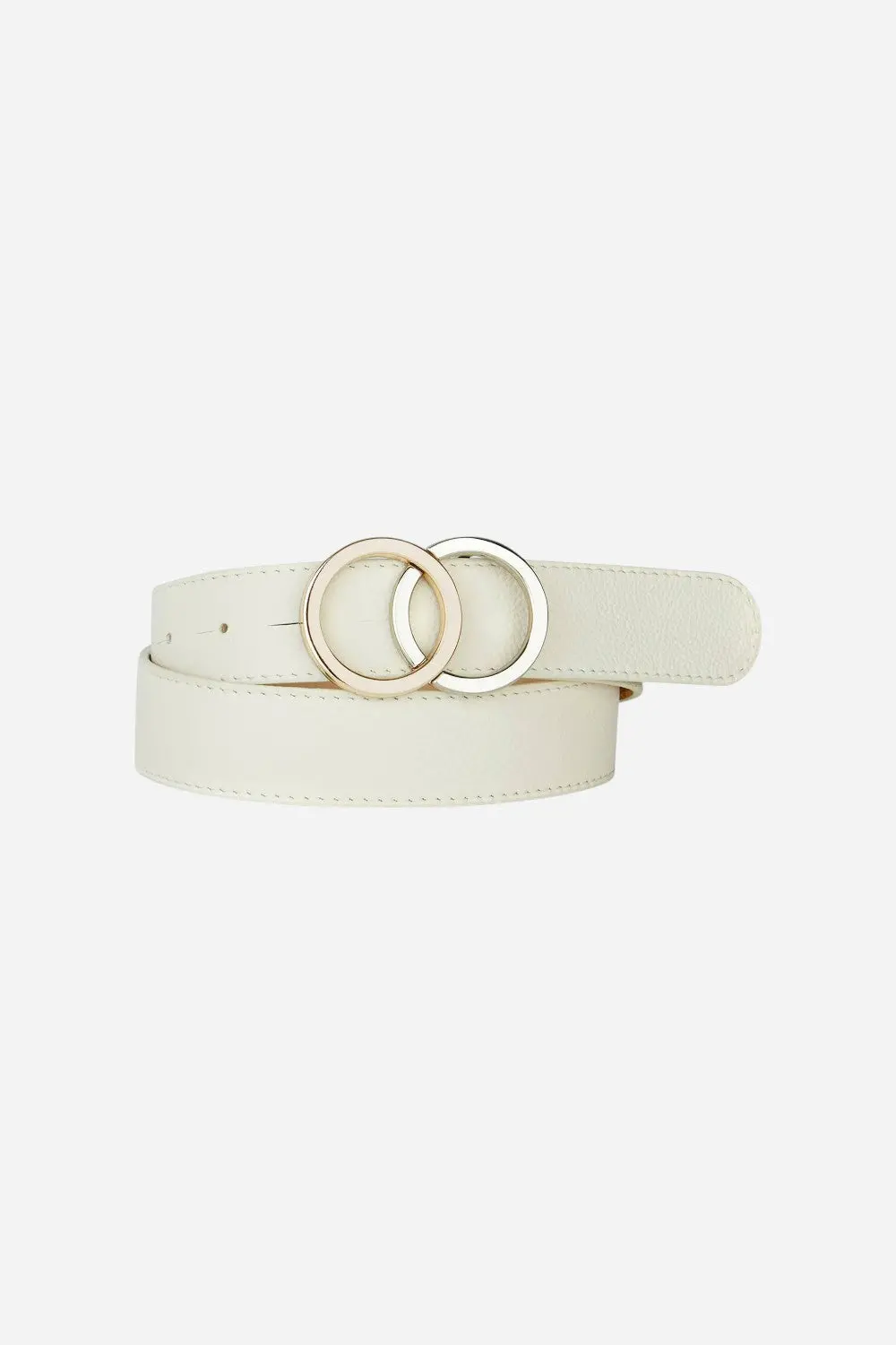 Brave Leather Otir Pebbled Belt In Marble 1