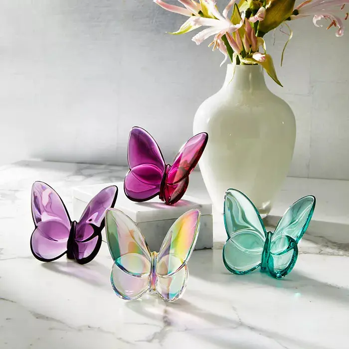 Baccarat Lucky Butterfly Papillon In Peony Pink 2