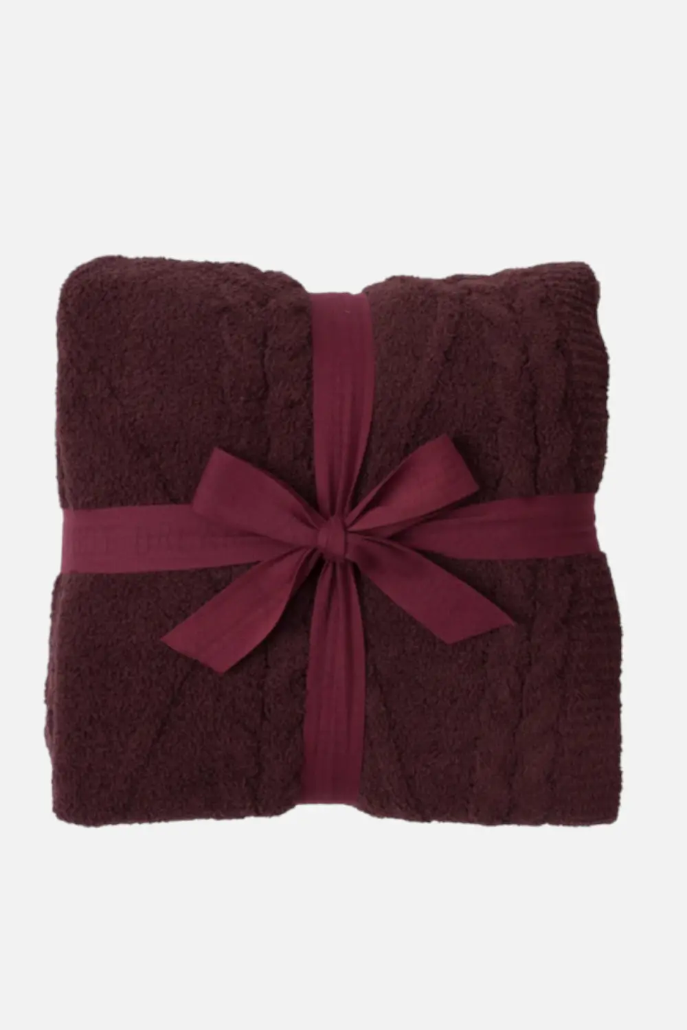 Barefoot Dreams Cozychic Fisherman Cable Throw In Deep Aubergine 1