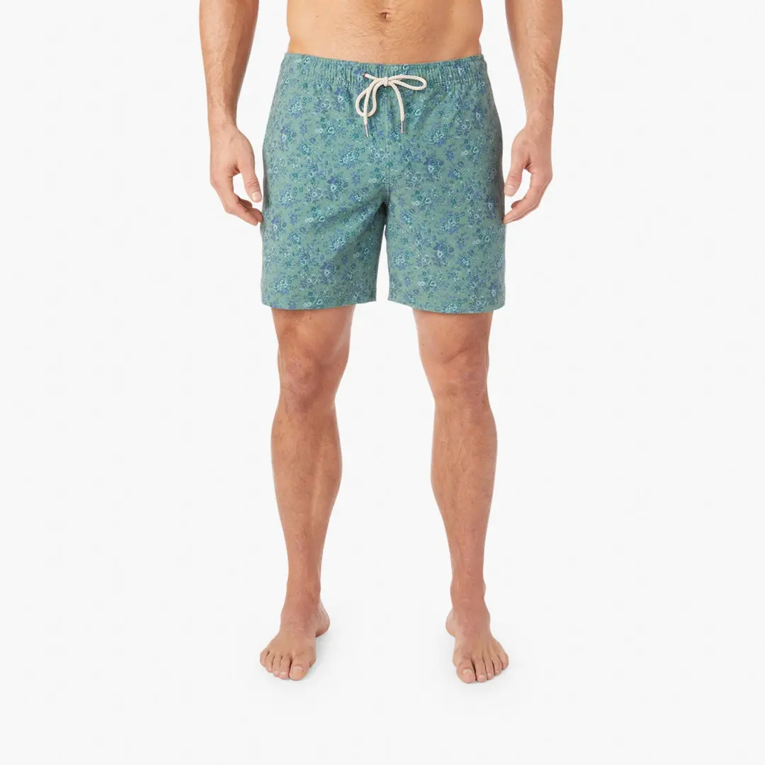 Fair Harbor Bayberry Swim Trunks In Green Mini Floral 2