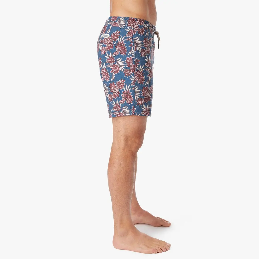 Fair Harbor Bayberry Swim Trunks In Navy Crimson Leaves 4
