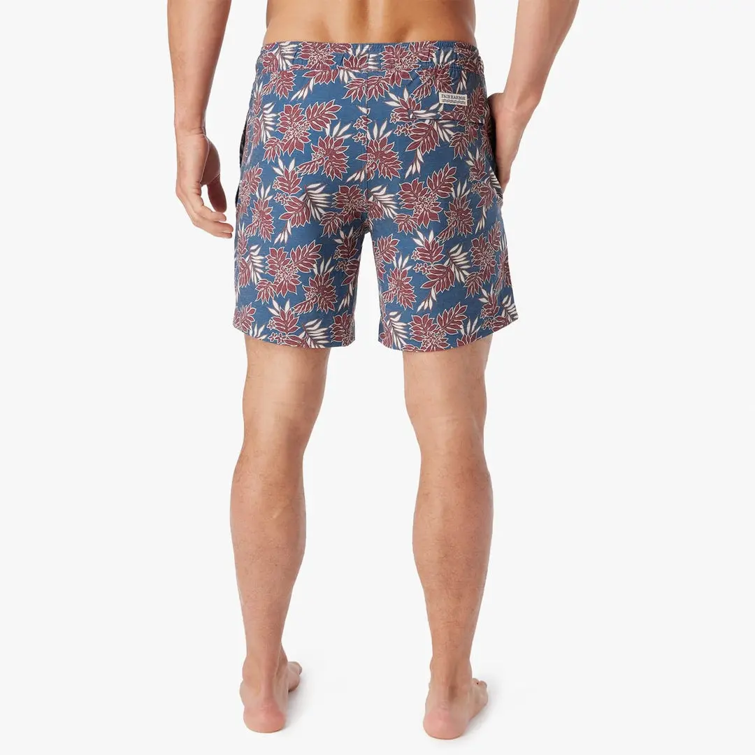 Fair Harbor Bayberry Swim Trunks In Navy Crimson Leaves 5