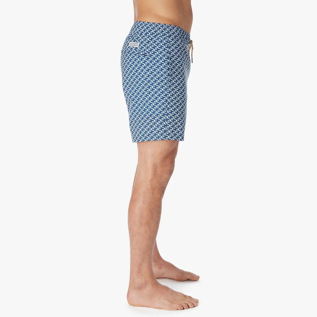 Fair Harbor Bayberry Swim Trunks In Navy Geo 5