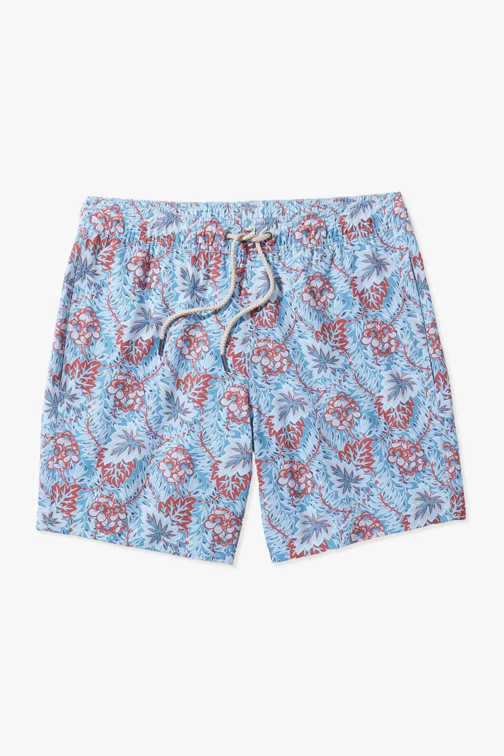 Fair Harbor Bayberry Swim Trunks In Sky Blue Beach Forest 1