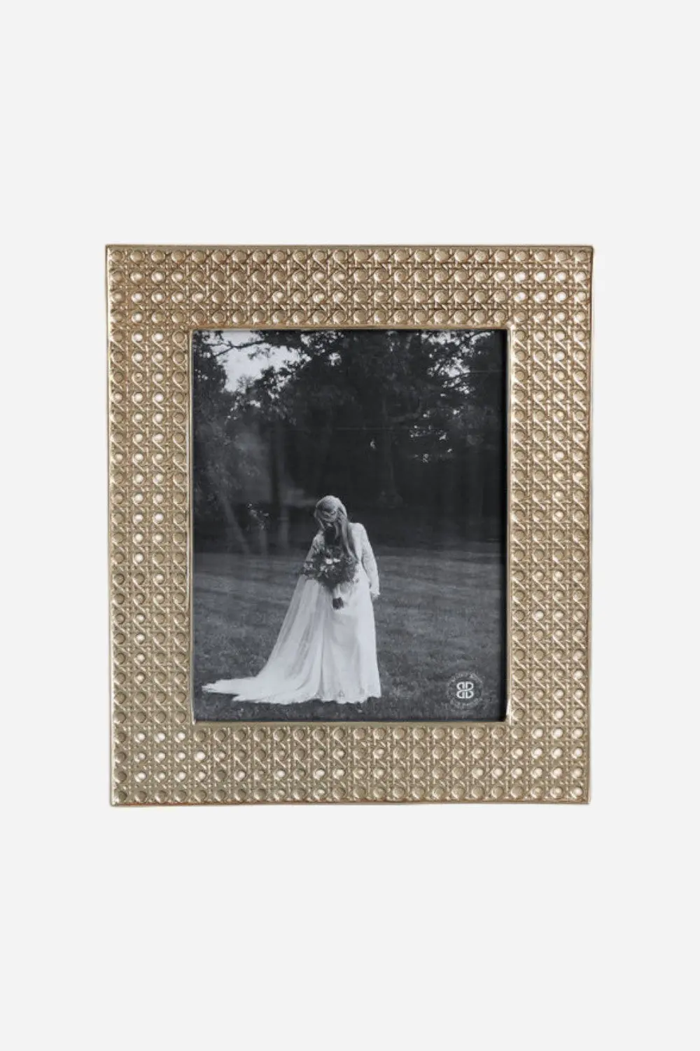 Beatriz Ball Sierra Modern Rattan Picture Frame In Gold - 8 X 10 1