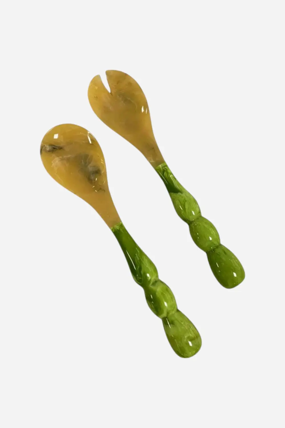 Beatriz Ball Resin Rio Bubble Salad Servers In Green 1
