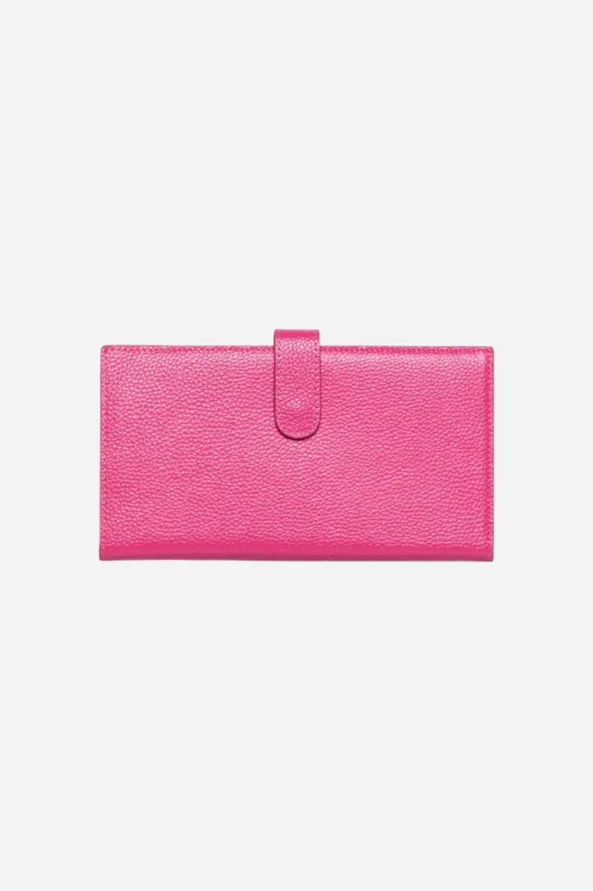 Beck Bags Leather Long Pass Wallet In Cosmo Pink 1