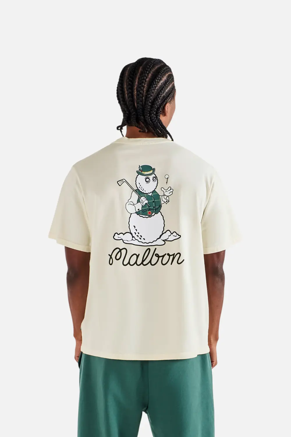 Malbon Golf Men's Bermuda Brumal Buckets Tee In Ivory 1