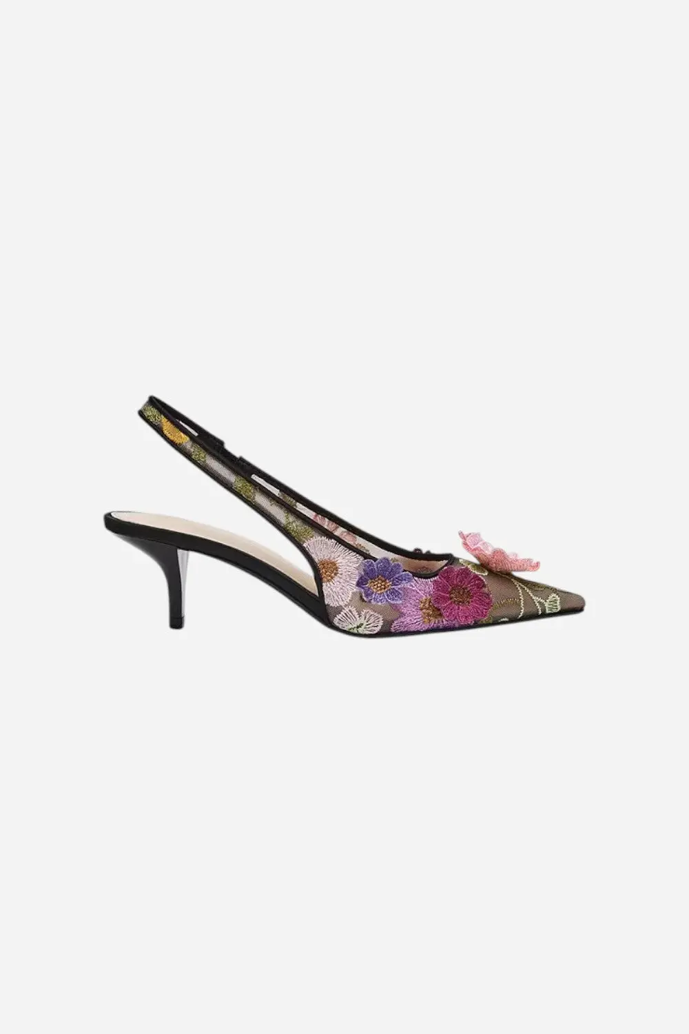 Betsey Johnson Dian Slingback Pump In Black Floral 1